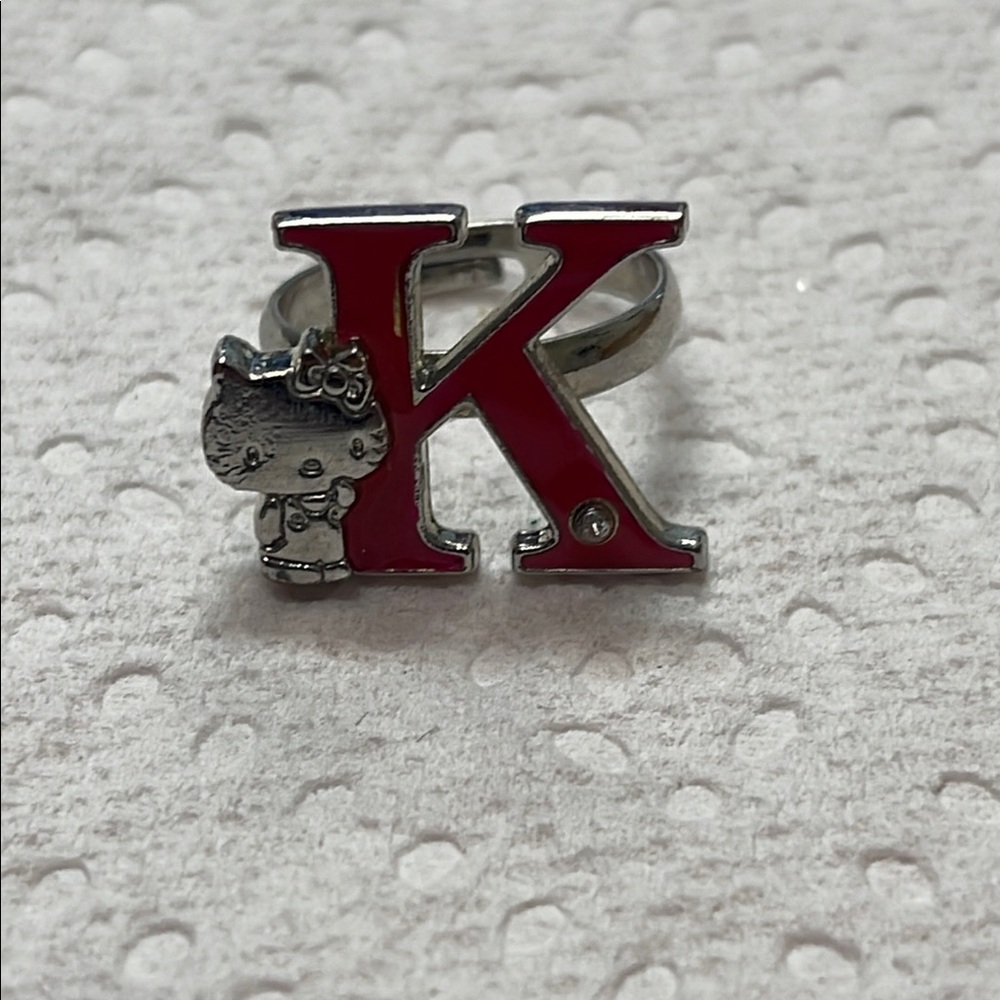 Hello Kitty Red Initial 'K' Ring